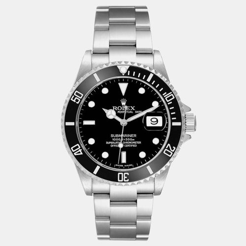 Submariner Date Dial Steel Mens Watch 16610 - Rolex - Modalova