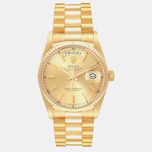 President Day-Date Yellow Champagne Dial Men's Watch 36.0 mm - Rolex - Modalova