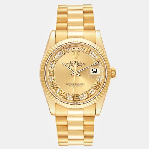 President Day-Date Yellow Myriad Diamond Dial Men's Watch 118238 36 mm - Rolex - Modalova