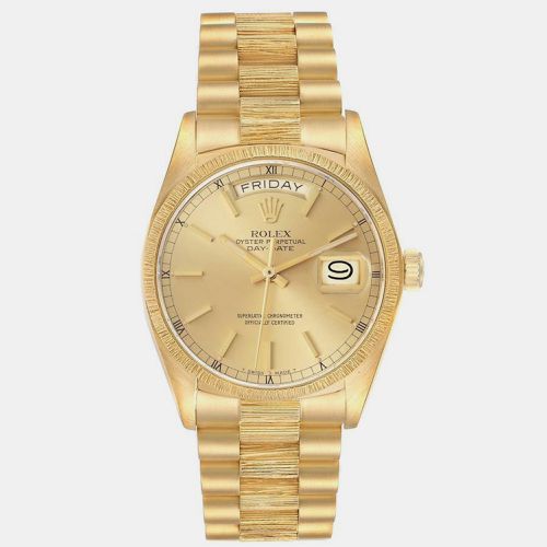 President Day-Date Yellow Bark Finish Mens Watch 18078 - Rolex - Modalova