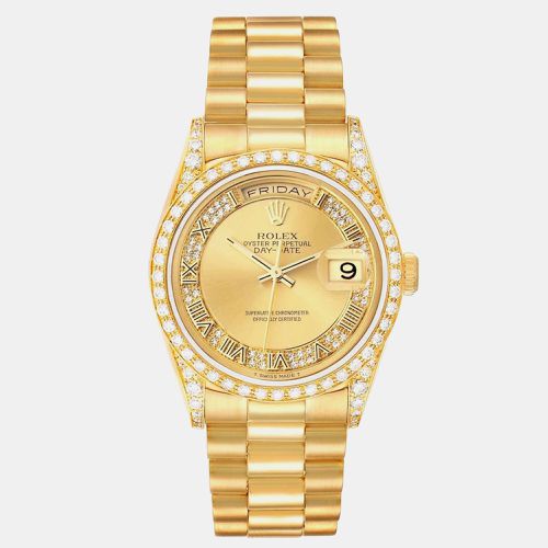 President Day-Date Yellow Myriad Diamond Men's Watch 18388 36 mm - Rolex - Modalova