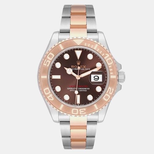 Yachtmaster Steel Rose Gold Chocolate Dial Mens Watch 40.0 mm - Rolex - Modalova