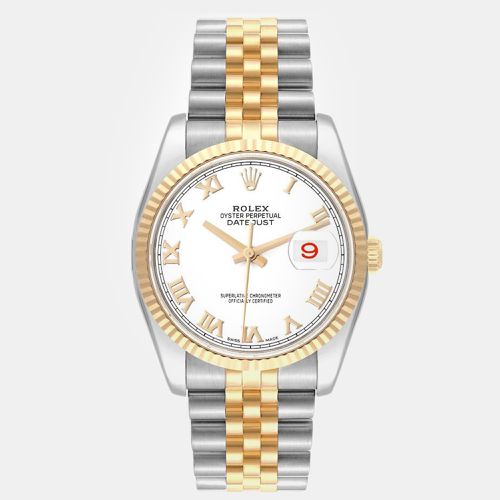 Datejust Steel Yellow Gold Dial Men's Watch 36.0 mm - Rolex - Modalova