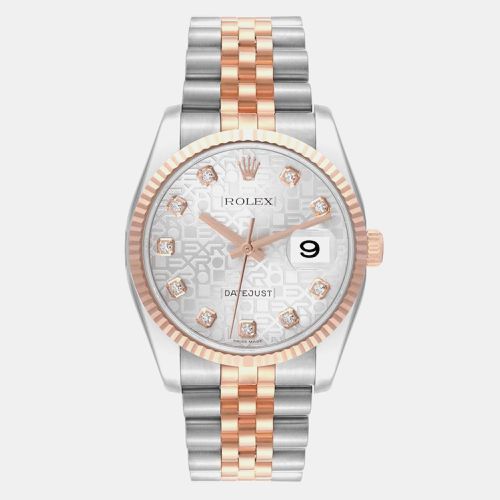 Datejust Steel Rose Gold Diamond Men's Watch 36.0 mm - Rolex - Modalova