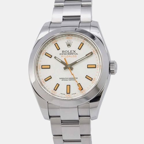 Dial Stainless Steel Milgauss Watch 40mm - Rolex - Modalova