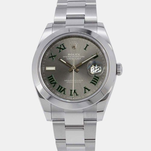 Stainless Steel Slate Dial Datejust 126300 Watch 41mm - Rolex - Modalova