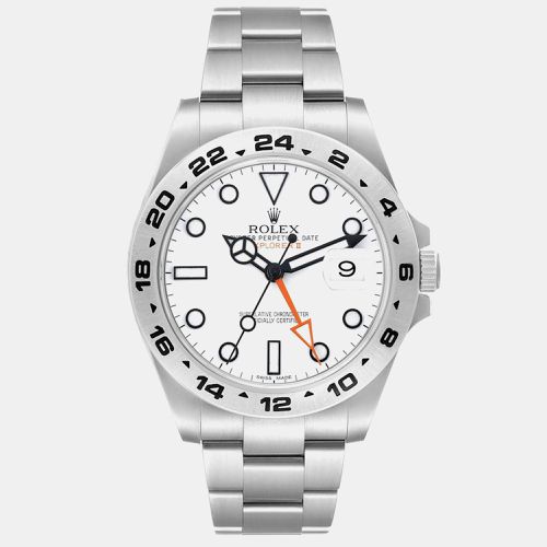 Explorer II Dial Orange Hand Steel Mens Watch 216570 - Rolex - Modalova