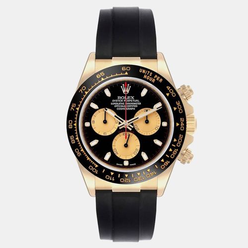 Daytona Yellow Gold Dial Ceramic Bezel Mens Watch 116518 - Rolex - Modalova