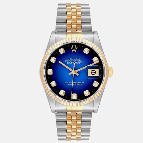 Datejust Vignette Diamond Steel Yellow Gold Mens Watch 16233 - Rolex - Modalova