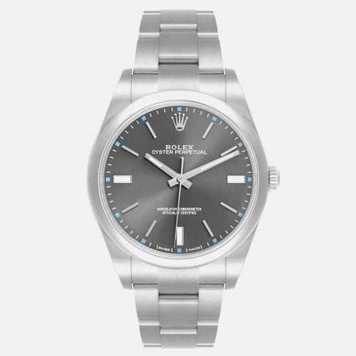 Oyster Perpetual 39mm Rhodium Dial Steel Mens Watch 114300 - Rolex - Modalova