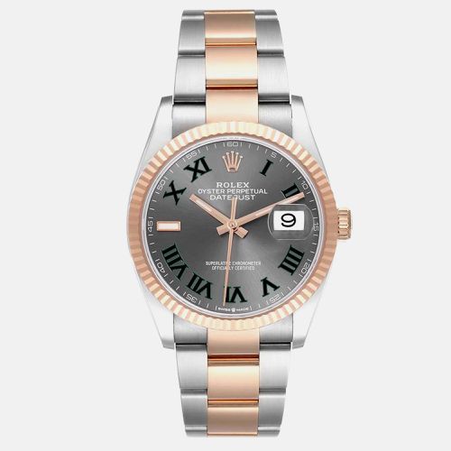 Datejust 36 Wimbledon Dial Steel Rose Gold Mens Watch 126231 - Rolex - Modalova