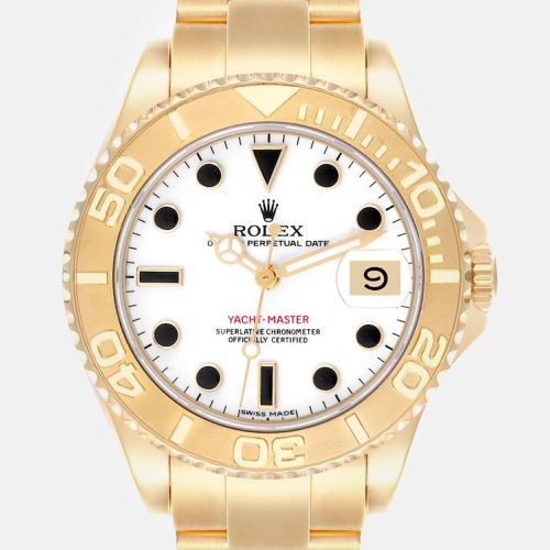 Yachtmaster Midsize Yellow Gold Dial Mens Watch 68628 - Rolex - Modalova