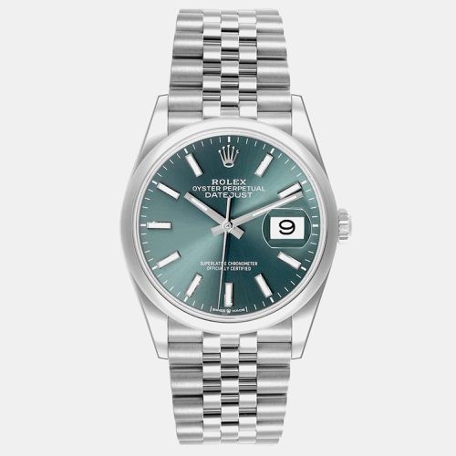 Datejust 36 Mint Dial Steel Mens Watch 126200 - Rolex - Modalova