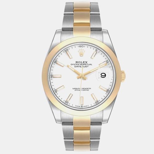 Datejust 41 Steel Yellow Gold Domed Bezel Mens Watch 126303 - Rolex - Modalova