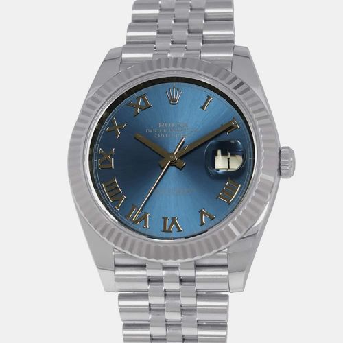 K WG Azzurro Dial Stainless Steel Datejust W41mm - Rolex - Modalova