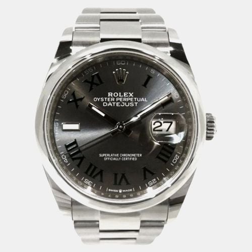 Datejust Automatic Slate Roman Men's Wristwatch 36 mm - Rolex - Modalova