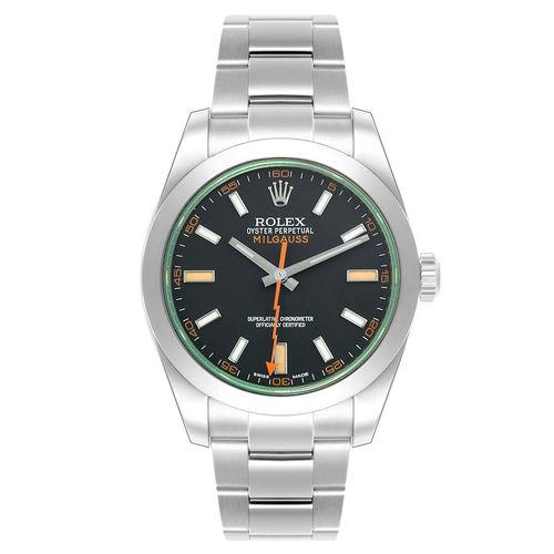 Milgauss Dial Green Crystal Steel Men's Watch 40.0 mm - Rolex - Modalova