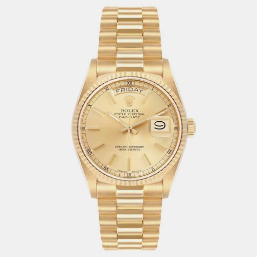 President Day-Date Yellow Champagne Dial Men's Watch 36.0 mm - Rolex - Modalova