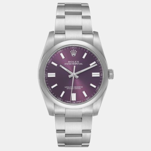 Oyster Perpetual Red Grape Dial Steel Men's Watch 116000 36 mm - Rolex - Modalova