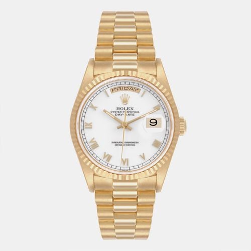 President Day Date Roman Dial Yellow Gold Men's Watch 18238 36 mm - Rolex - Modalova