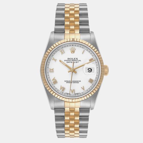 Datejust Roman Dial Steel Yellow Gold Mens Watch 16233 - Rolex - Modalova