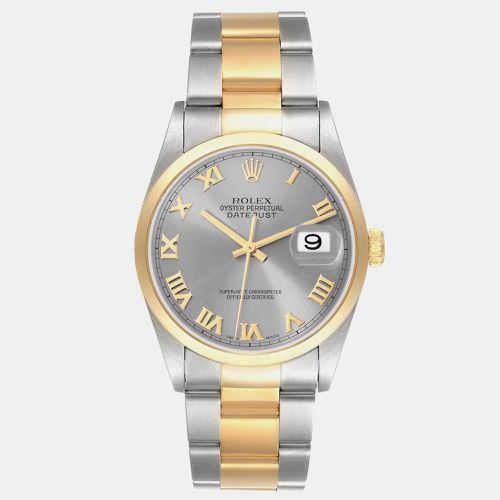 Datejust Steel Yellow Gold Slate Dial Men's Watch 16203 36 mm - Rolex - Modalova