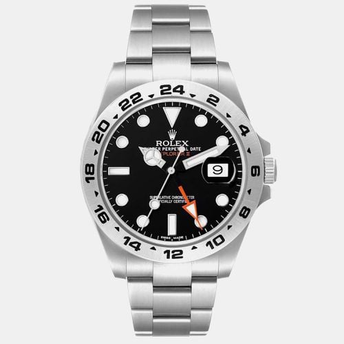 Explorer II Dial Orange Hand Steel Men's Watch 42 mm - Rolex - Modalova