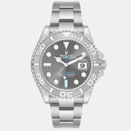 Yachtmaster Steel Platinum Bezel Rhodium Dial Men's Watch 40.0 mm - Rolex - Modalova