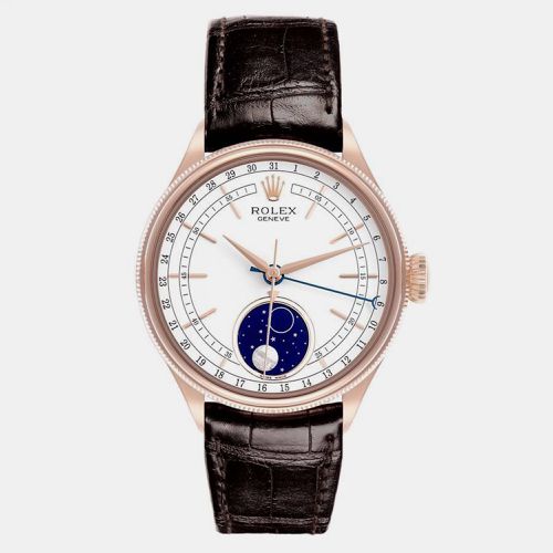 Cellini Moonphase Dial Rose Gold Mens Watch 50535 - Rolex - Modalova