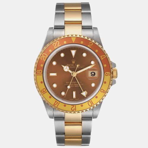 GMT Master II Root Beer Steel Yellow Gold Mens Watch 16713 - Rolex - Modalova