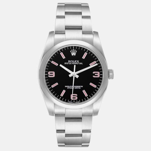 Oyster Perpetual 36 Pink Baton Dial Steel Mens Watch 116000 - Rolex - Modalova