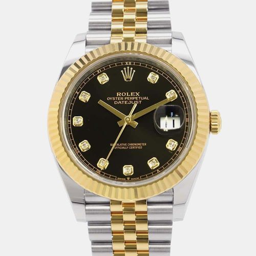 Diamond 18k Yellow Gold Stainless Steel Datejust 126333 Automatic Men's Wristwatch 41 mm - Rolex - Modalova