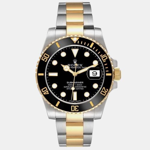 Submariner Steel Yellow Gold Dial Mens Watch 116613 - Rolex - Modalova