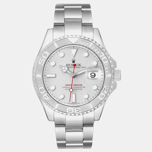 Yachtmaster Platinum Dial Bezel Steel Mens Watch 16622 - Rolex - Modalova