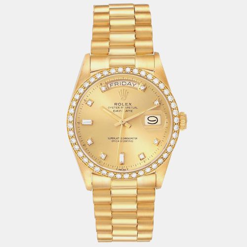 President Day-Date Yellow Diamond Bezel Mens Watch 18048 - Rolex - Modalova