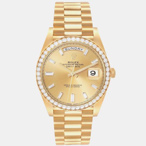 Day-Date 40 President Yellow Diamond Bezel Mens Watch 228348 - Rolex - Modalova