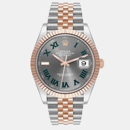 Datejust 41 Steel Rose Gold Wimbledon Dial Mens Watch 126331 - Rolex - Modalova