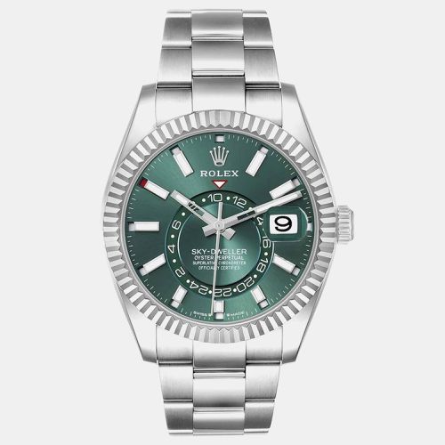 Sky-Dweller Steel White Gold Mint Dial Mens Watch 336934 Unworn - Rolex - Modalova