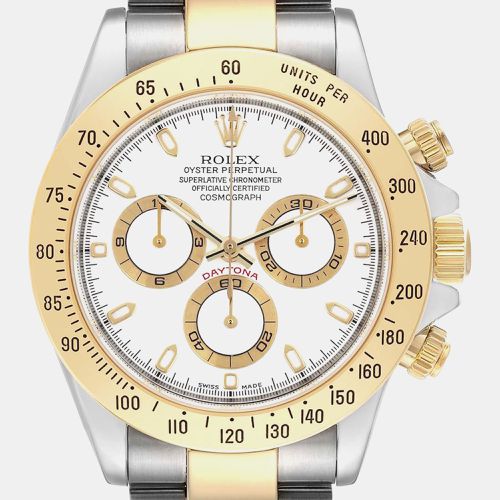 Daytona Steel Yellow Gold Dial Mens Watch 116523 - Rolex - Modalova