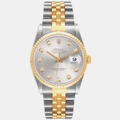 Datejust Steel Yellow Gold Diamond Dial Men's Watch 36.0 mm - Rolex - Modalova