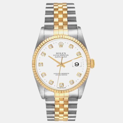 Datejust Steel Yellow Gold Diamond Dial Men's Watch 36.0 mm - Rolex - Modalova