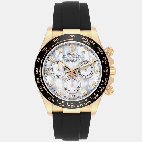 Daytona Yellow Gold Mother Of Pearl Diamond Dial Men's Watch 40.0 mm - Rolex - Modalova