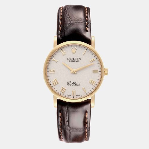 Cellini Classic Yellow Gold Ivory Anniversary Dial Men's Watch 32.0 mm - Rolex - Modalova