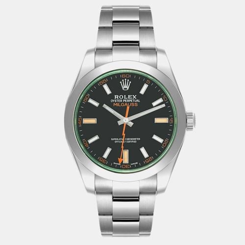 Milgauss Dial Green Crystal Steel Men's Watch 40.0 mm - Rolex - Modalova