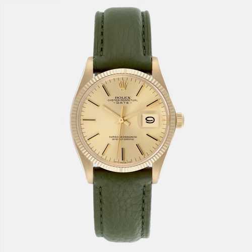 Date Yellow Leather Strap Automatic Vintage Mens Watch 1503 - Rolex - Modalova