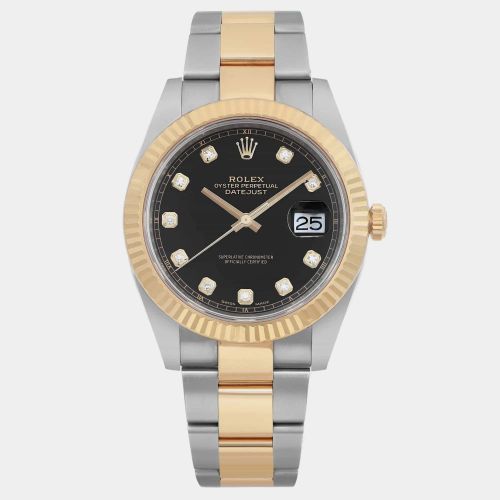 Diamond 18k Yellow Gold Stainless Steel Datejust 126333 Automatic Men's Wristwatch 41 mm - Rolex - Modalova