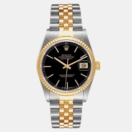 Datejust 36 Steel Yellow Gold Dial Mens Watch 16233 - Rolex - Modalova