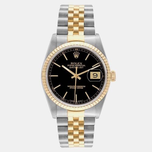 Datejust 36 Steel Yellow Gold Dial Mens Watch 16233 - Rolex - Modalova