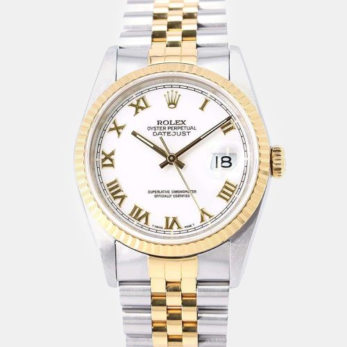 K Yellow Gold Stainless Steel Datejust 16233 Automatic Men's Wristwatch 36 mm - Rolex - Modalova