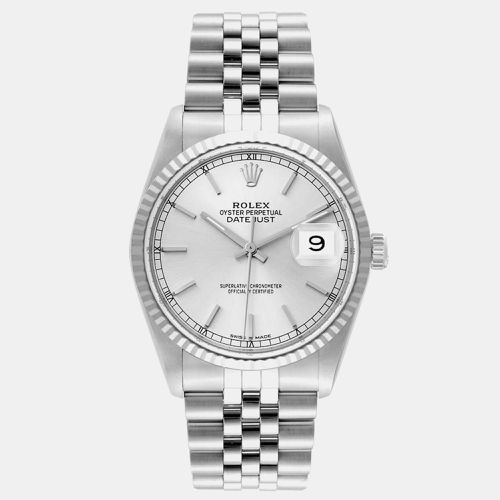 Datejust Dial Steel White Gold Men's Watch 36 mm - Rolex - Modalova